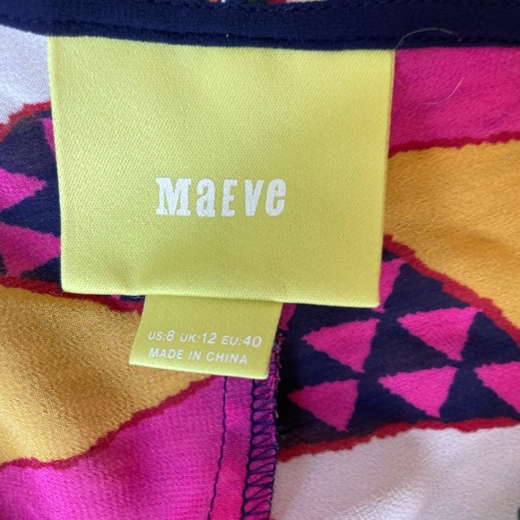 Maeve Multicolor Geometric Dress Anthropologie - Picture 9 of 12